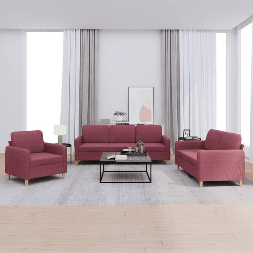 2 personers sofa med hynder stof vinrød