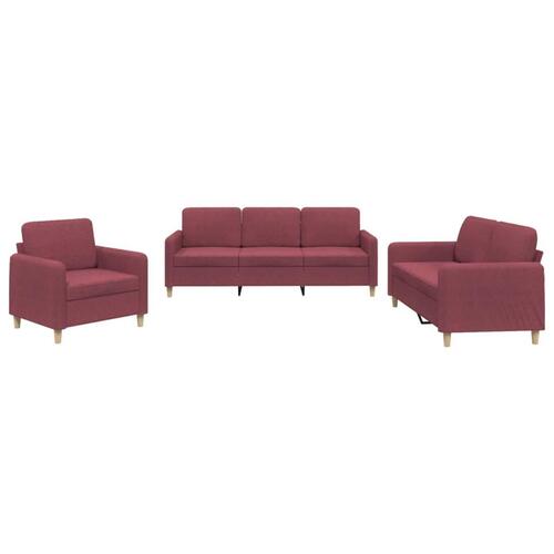 2 personers sofa med hynder stof vinrød