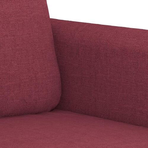 2 personers sofa med hynder stof vinrød