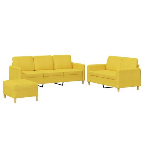 3 personers sofa med hynder stof lysegul