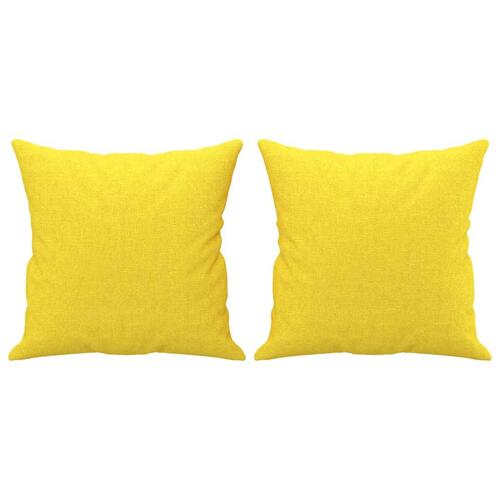 Sofasæt 4 dele med puder stof lysegul