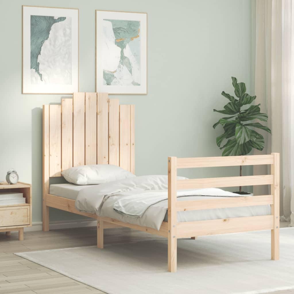 Sengeramme med sengegavl Small Single massivt træ