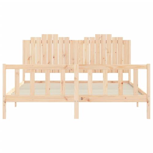 Sengeramme med sengegavl 180x200 cm massivt træ