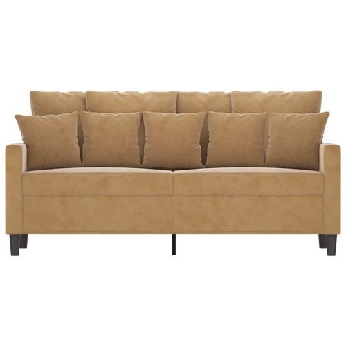2-personers sofa 140 cm fløjl brun