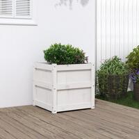 Plantekasse 50x50x50 cm massivt fyrretræ hvid