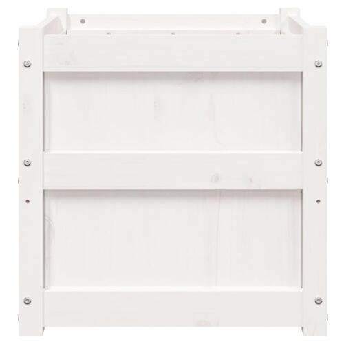 Plantekasse 50x50x50 cm massivt fyrretræ hvid