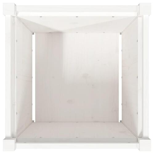 Plantekasse 50x50x50 cm massivt fyrretræ hvid