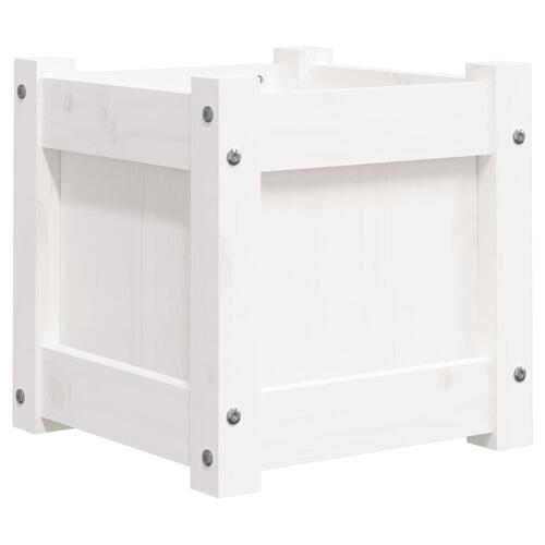 Plantekasse 31x31x31 cm massivt fyrretræ hvid