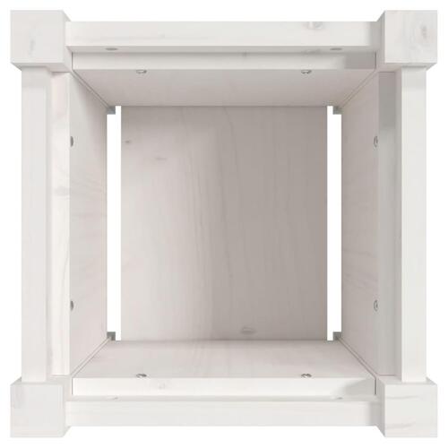 Plantekasse 31x31x31 cm massivt fyrretræ hvid