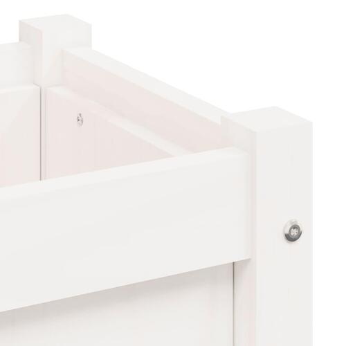 Plantekasse 31x31x31 cm massivt fyrretræ hvid