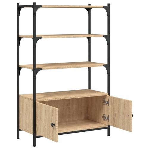 Bogreol med 3 hylder 70x30x109,5 cm konstrueret træ sonoma-eg
