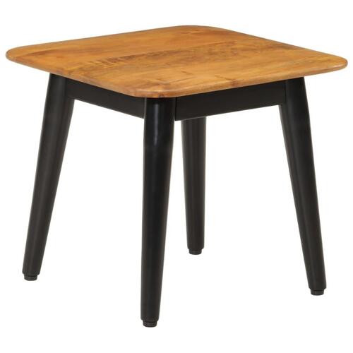 Sofabord 45x45x40 cm massivt mangotræ og jern
