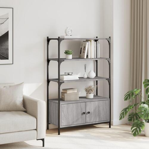 Bogreol 3 hylder 70x30x109,5 cm konstrueret træ grå sonoma-eg