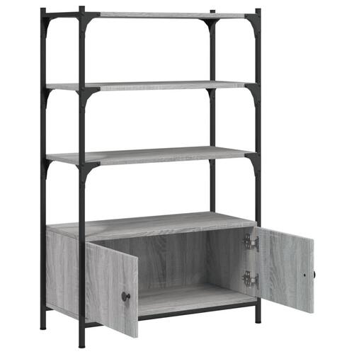 Bogreol 3 hylder 70x30x109,5 cm konstrueret træ grå sonoma-eg