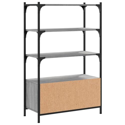 Bogreol 3 hylder 70x30x109,5 cm konstrueret træ grå sonoma-eg