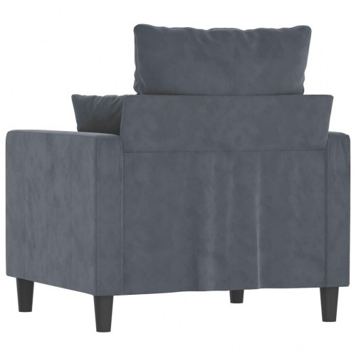 Lænestol i velour - 60 cm sædebredde, mørkegrå
