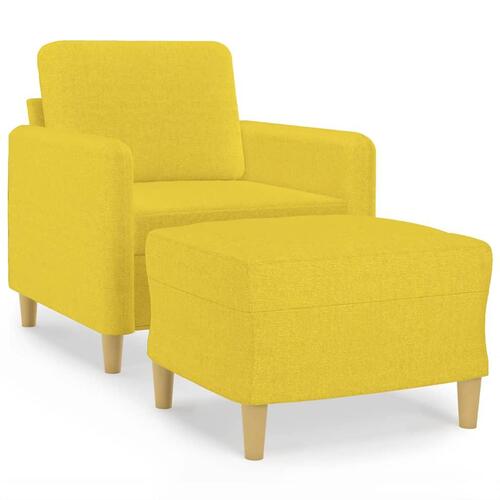 Sofastol med fodskammel 60 cm stof Lysegul