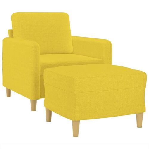 Sofastol med fodskammel 60 cm stof Lysegul