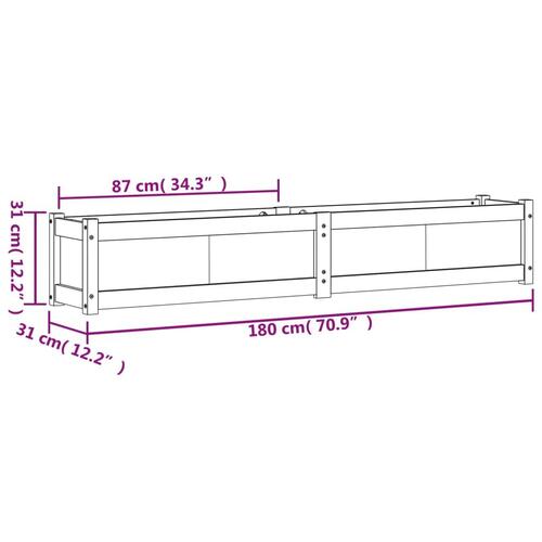 Plantekasse 180x31x31 cm massivt douglasgran