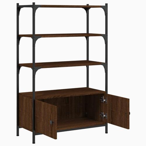 Bogreol med 3 hylder 70x30x109,5 cm konstrueret træ brun eg