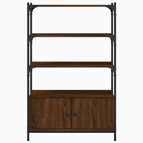 Bogreol med 3 hylder 70x30x109,5 cm konstrueret træ brun eg