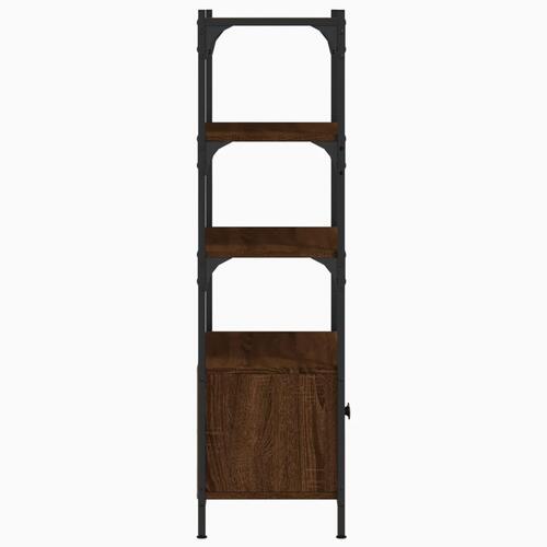 Bogreol med 3 hylder 70x30x109,5 cm konstrueret træ brun eg