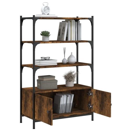 Bogreol med 3 hylder 70x30x109,5 cm konstrueret træ røget eg