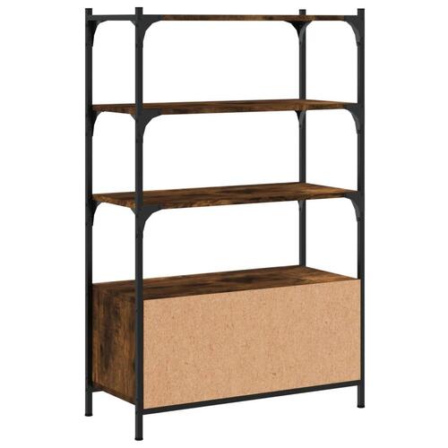 Bogreol med 3 hylder 70x30x109,5 cm konstrueret træ røget eg