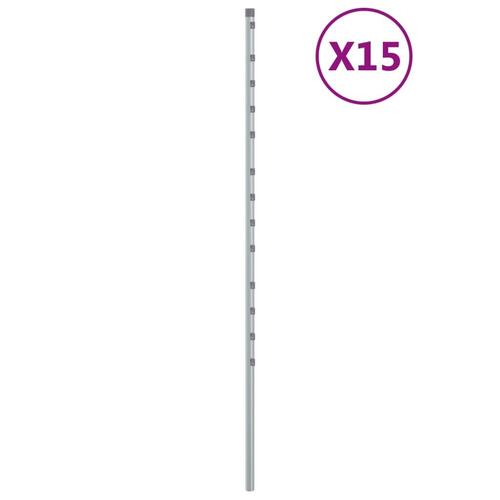 Hegnspæle 15 stk. 170 cm galvaniseret stål