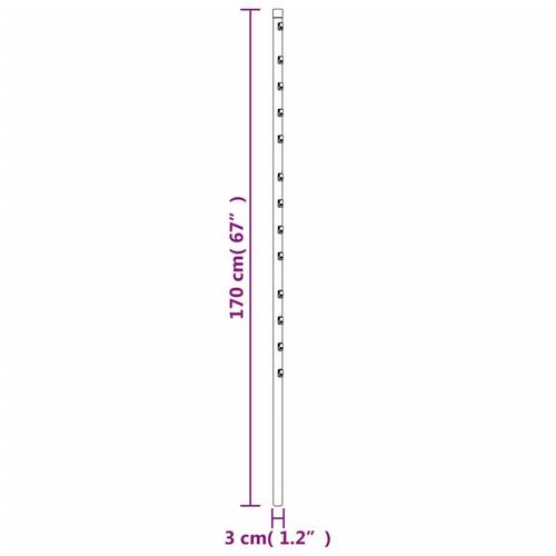 Hegnspæle 15 stk. 170 cm galvaniseret stål