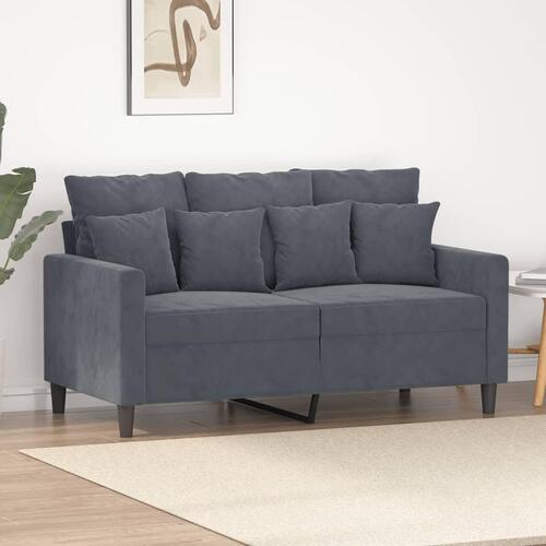 2-personers sofa 120 cm velour mørkegrå