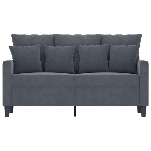2-personers sofa i velour - mørkegrå, sædebredde 120 cm