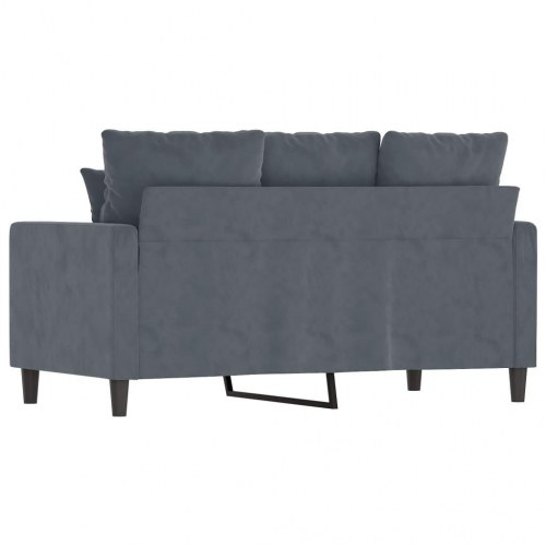 2-personers sofa i velour - mørkegrå, sædebredde 120 cm