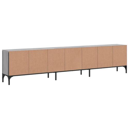 Tv-bord med skuffe 200x25x44 cm konstrueret træ grå sonoma-eg