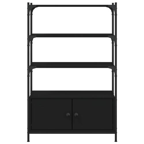 Bogreol med 3 hylder 70x30x109,5 cm konstrueret træ sort