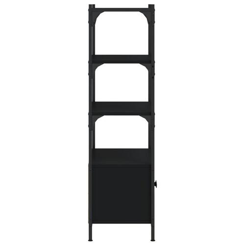 Bogreol med 3 hylder 70x30x109,5 cm konstrueret træ sort