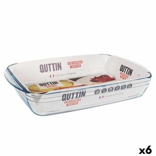 Ovn Fad Quttin Gennemsigtig Glas Rektangulær 5 L 40,2 x 26,4 x 7 cm (6 enheder)