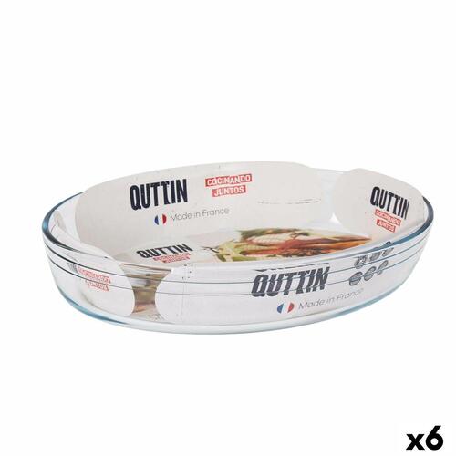 Ovn Fad Quttin Gennemsigtig Glas Oval 3,4 L 35,1 x 24,1 x 6,5 cm (6 enheder)