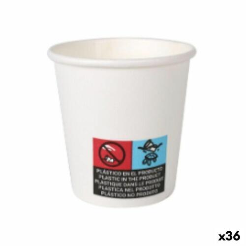 Glassæt Algon Pap Engangsanvendelse Hvid 36 Enheder 80 ml (50 Dele)