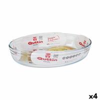 Ovn Fad Quttin Gennemsigtig Glas Oval 2,2 L 30,1 x 20,9 x 6,3 cm (4 enheder)