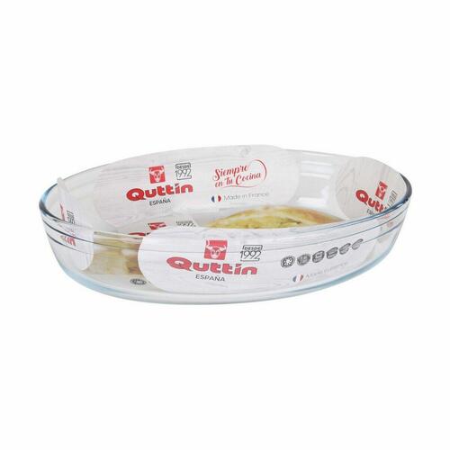 Ovn Fad Quttin Gennemsigtig Glas Oval 2,2 L 30,1 x 20,9 x 6,3 cm (4 enheder)