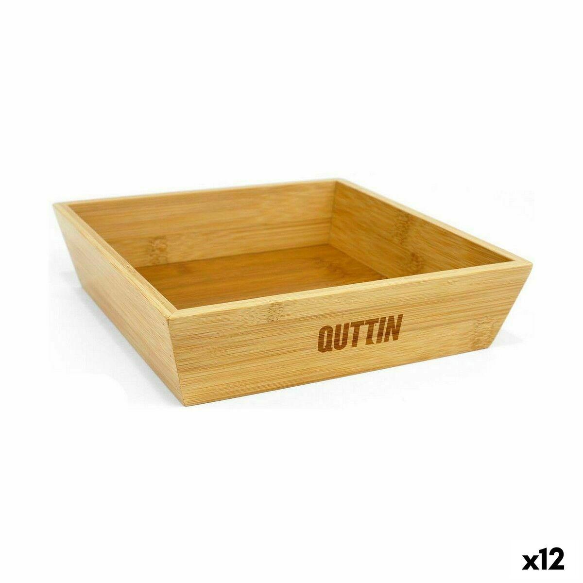 Skål Quttin Brun Bambus 20 x 20 x 5 cm (12 enheder)