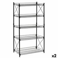 Hylder Confortime Metal Sort 52 x 34 x 110 cm (2 enheder)