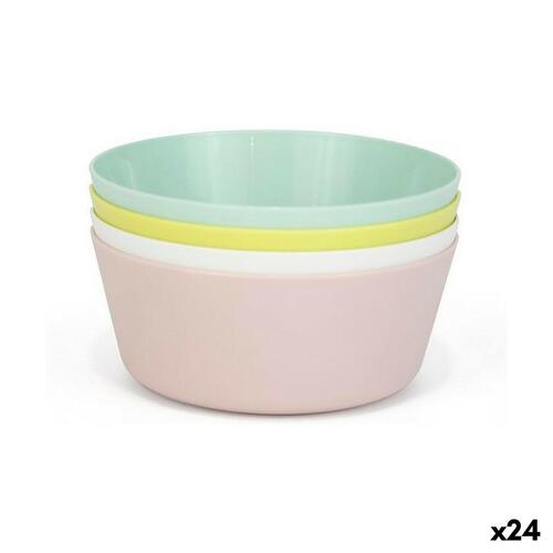 Skålesæt Dem Multifarvet 4 Dele Plastik 12 x 12 x 5 cm (4 Dele) (24 enheder)