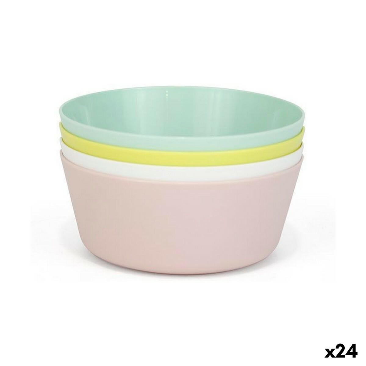 Skålesæt Dem Multifarvet 4 Dele Plastik 12 x 12 x 5 cm (4 Dele) (24 enheder)
