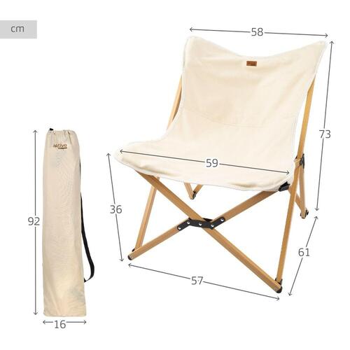 Sammenklappelig campingstol Aktive Jord 58 x 73 x 61 cm (2 enheder)