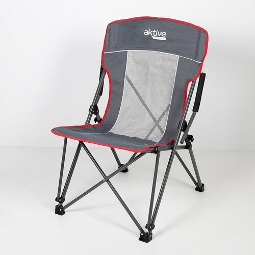 Sammenklappelig campingstol Aktive Grå 59 x 97 x 68 cm (2 enheder)