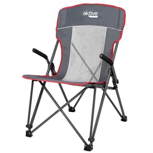 Sammenklappelig campingstol Aktive Grå 59 x 97 x 68 cm (2 enheder)