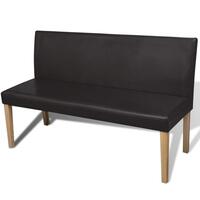 Bænk 139,5 cm kunstlæder brun