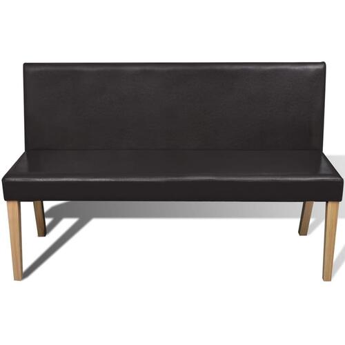Bænk 139,5 cm kunstlæder brun